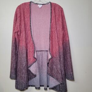 LuLaRoe Nanette‎ Cardigan Open Front Rediish/Pink Ombre Size Medium